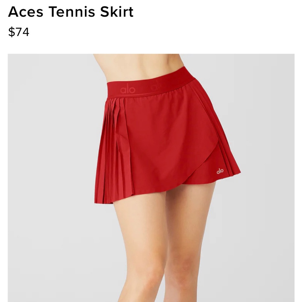 ALO aces tennis skirt in red